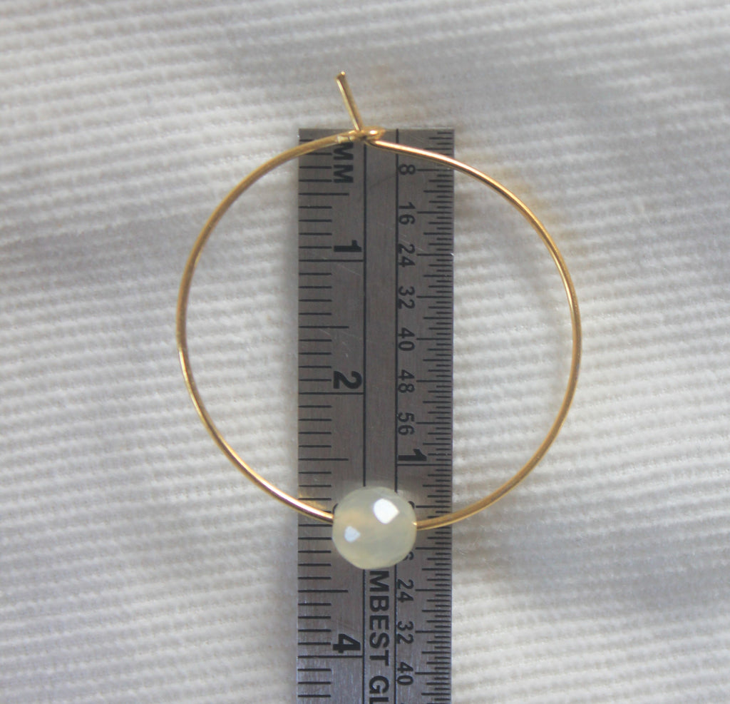 Single Bead Agate Hoop