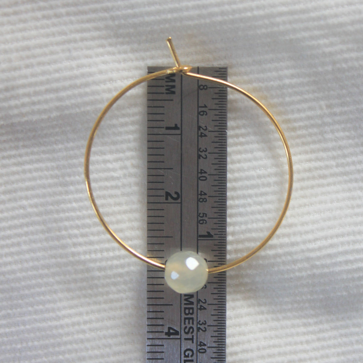 Single Bead Agate Hoop