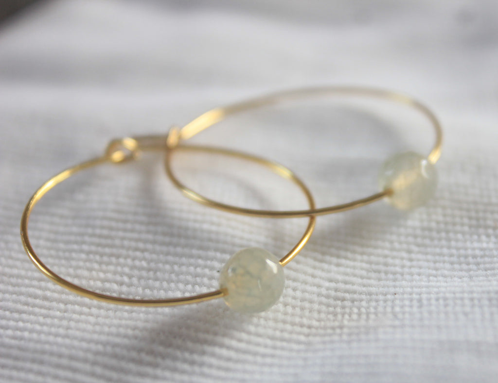 Single Bead Agate Hoop