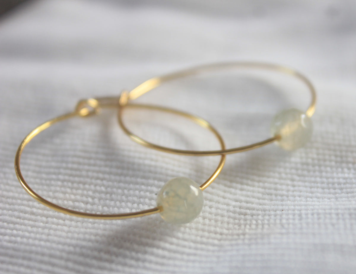 Single Bead Agate Hoop