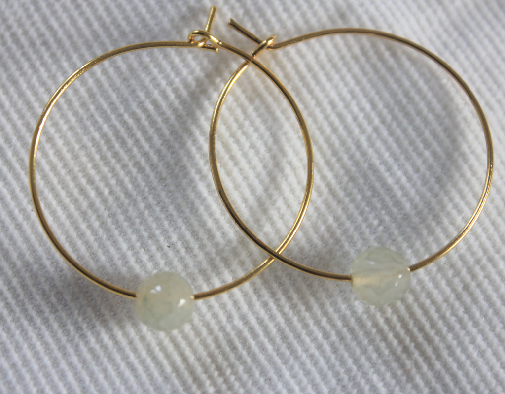 Single Bead Agate Hoop