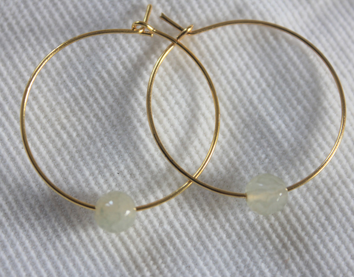 Single Bead Agate Hoop