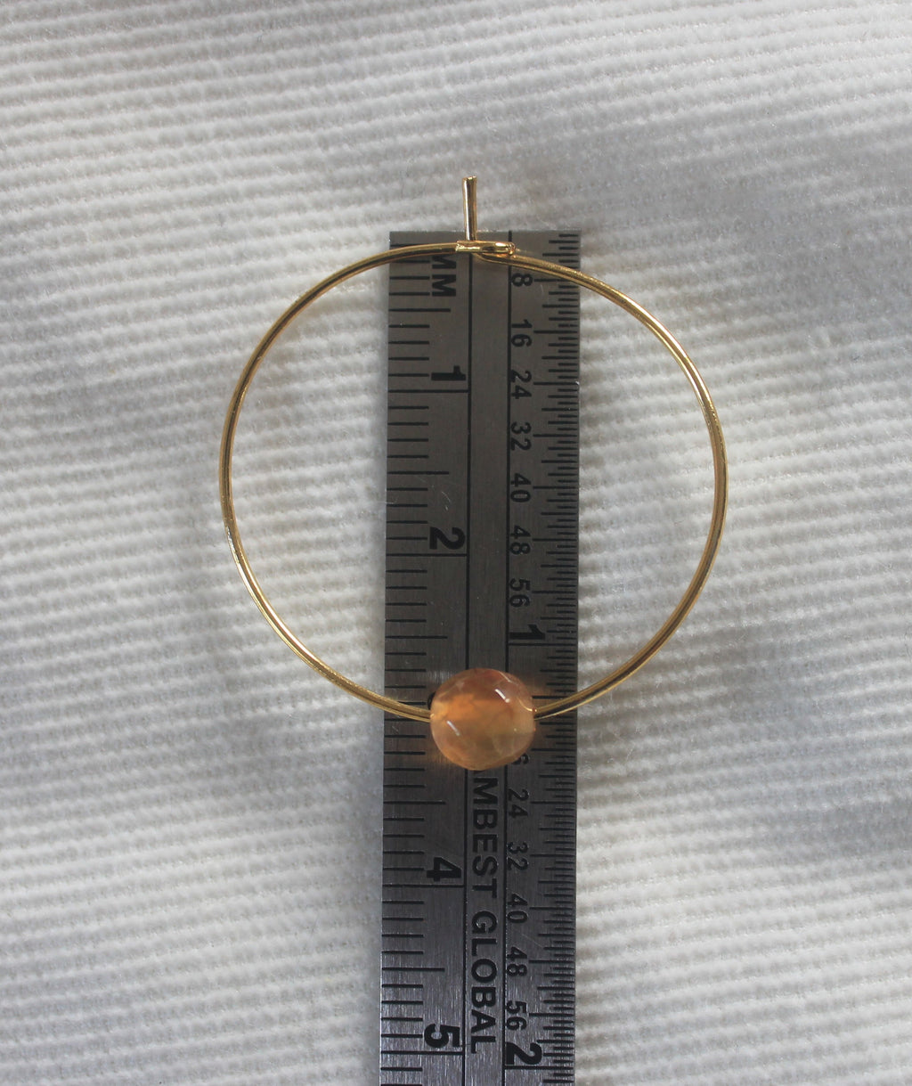 Single Bead Agate Hoop
