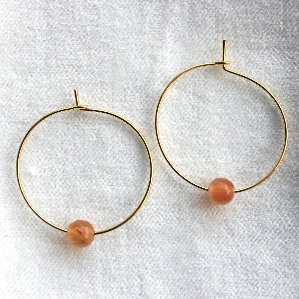 Single Bead Agate Hoop