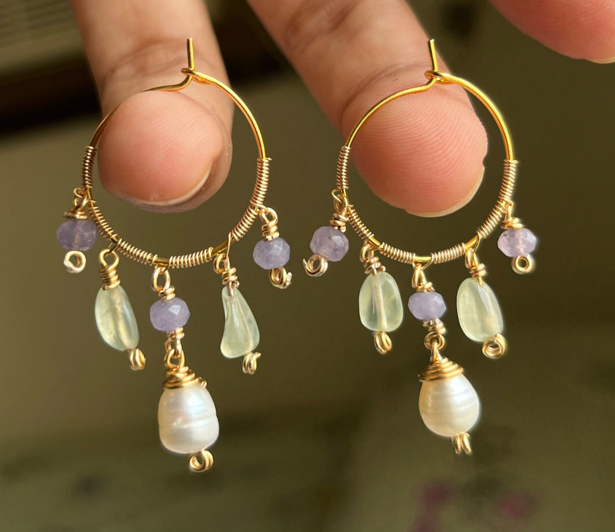 Pistachio Lilac Hoops