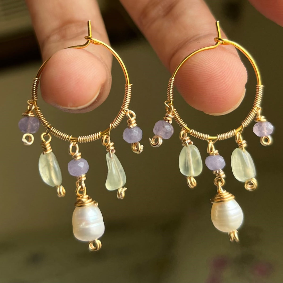 Pistachio Lilac Hoops